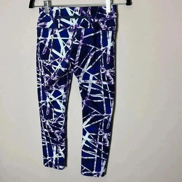 Athleta Floral Geometric Sonar Capri Blue Purple Leggings Womens Size XS - Picture 5 of 15
